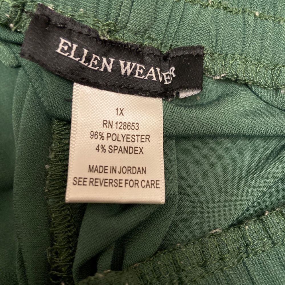 Ellen Weaver Vintage Green Liquid Flow Wide Leg Palazzo Pants. - Picture 2 of 3